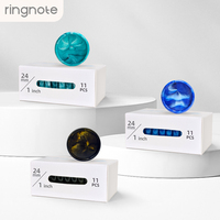RINGNOTE Disques ABS marbrés 3 couleurs, lot de 100 feuilles, pour carnets à 11 disques à perforation champignon et agendas à reliure disque écaille de tortue