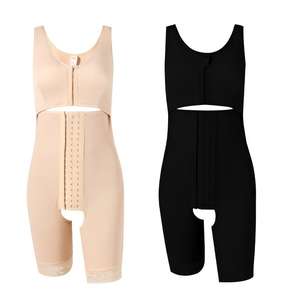 Pantalones Moldeadores de Talla Grande con Efecto Reductor, Color Negro y Tono <span class=keywords><strong>Piel</strong></span>, Material Nylon Spandex, Control de Abdomen, Cierre Frontal - Product Image 5