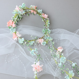 <span class=keywords><strong>Couronne</strong></span> <span class=keywords><strong>de</strong></span> <span class=keywords><strong>fleurs</strong></span> bohème pastel avec branche <span class=keywords><strong>de</strong></span> perles, <span class=keywords><strong>couronne</strong></span> <span class=keywords><strong>de</strong></span> cheveux <span class=keywords><strong>de</strong></span> mariée pour femmes, bandeau floral fait main pour demoiselle d'honneur - Product Image 5