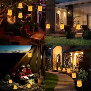 Linternas colgantes solares para exteriores Shingel, luces solares en forma de campana para Patio, jardín, camino, decoración, lámpara de llama - Product Image 4