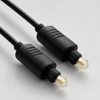Câble audio optique tressé en PVC OEM ODM 1m noir avec coque en alliage d'aluminium plaqué or Toslink pour haut-parleur audio-vidéo numérique