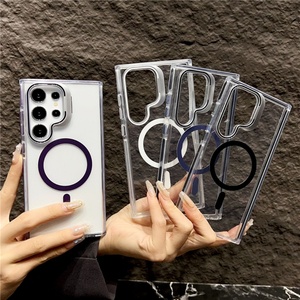 Magnetic Charging Phone Case for Samsung S24 Ultra Shockproof Phone Cases With <b>Lens</b> <b>Protector</b> Kickstand for Samsung S24 - Product Image 1