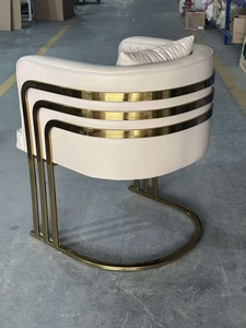 Luxury Beige Vertical Stitch Salon Guest <b>Chair</b> Gold Frame Matching Adjustable Technician <b>Chair</b> For Nail Salon Manicure Spa - Product Image 4