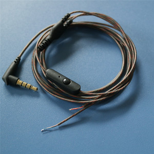 Us Standard Audio <b>Cable</b> With Mic 3.5mm <b>Trrs</b> Jack Translucent Black Diy Headphone <b>Cable</b> Assembly For Earphones - Product Image 1
