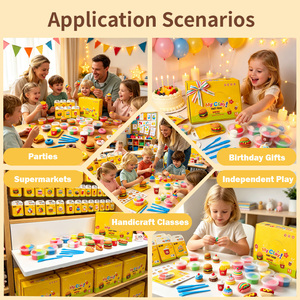 Kit de Pâte à <span class=keywords><strong>Modeler</strong></span> pour Enfants : Mini Aliments DIY, Jouet en Argile à Séchage à l'Air avec Hamburger, <span class=keywords><strong>Pizza</strong></span>, Hot-Dog et Boissons - Product Image 4