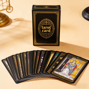 Jeu de cartes de tarot personnalisé avec logo, boîte de jeu de société, jeu de cartes de tarot 78 cartes en papier artistique avec dorure à chaud - Product Image 3