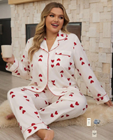 Vente en gros printemps automne ensemble de vêtements de nuit décontractés simples et élégants de grande taille pour femmes pantalons à manches longues pyjamas à taille élastique