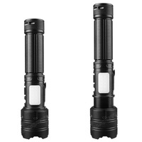 STARYNITE Lampe de poche LED laser blanche rechargeable en aluminium et plastique à 7 modes avec aimant latéral