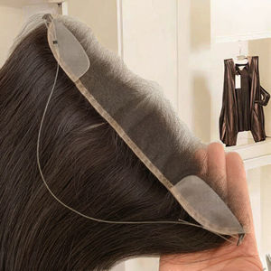 Perruques à fermeture en dentelle européenne pour femmes, <span class=keywords><strong>sans</strong></span> clips, cuticules alignées, modèle peau, ligne de cheveux parfaite, <span class=keywords><strong>sans</strong></span> colle requise - Product Image 5