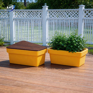 Macetas Trapezoidales Irregulares de Fibra de Vidrio, Bancas y Sillas de Madera para Plantar en Parques al Aire Libre y Plazas Comerciales - Product Image 4