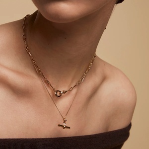 Collier barre en <span class=keywords><strong>or</strong></span> <span class=keywords><strong>vermeil</strong></span> 18 carats, <span class=keywords><strong>bijoux</strong></span> en argent sterling 925, colliers tendance, <span class=keywords><strong>bijoux</strong></span> de corps, collier personnalisé par un designer - Product Image 3