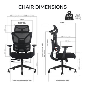 Chaise <span class=keywords><strong>de</strong></span> bureau ergonomique moderne en maille confortable, chaise <span class=keywords><strong>de</strong></span> gaming inclinable, siège ergonomique réglable, chaise <span class=keywords><strong>de</strong></span> direction pivotante - Product Image 5