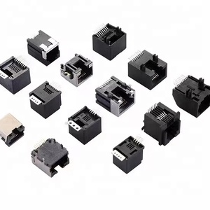 Bề mặt gắn kết <span class=keywords><strong>Jack</strong></span> ổ cắm cổng duy nhất dẫn <span class=keywords><strong>PCB</strong></span> Hội Đồng Quản trị 8 <span class=keywords><strong>pin</strong></span> nữ SMD Ethernet <span class=keywords><strong>RJ45</strong></span> kết nối - Product Image 1