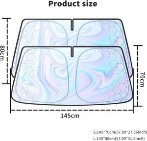 Heavy Duty Fabric Front Windshield <b>Shade</b> with Iridescent Color UV and Heat - Product Image 2