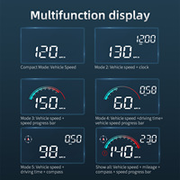 Sumber Pabrik HUD Head-up Display Mobil OBD Universal Speedometer Kompas Proyektor Layar LED Versi GPS M22