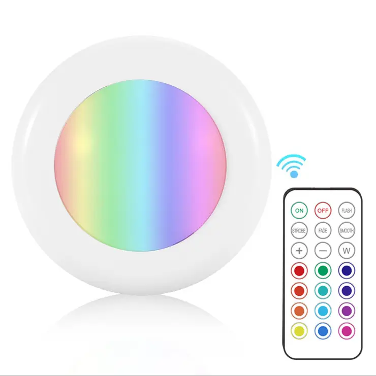 Boyid-sensor de movimiento led, iluminación de armario, estantes de cocina, luces puck con control remoto que cambian de color