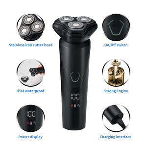 Afeitadora rotativa flotante húmeda y seca inalámbrica USB para hombres con pantalla LED - Product Image 6