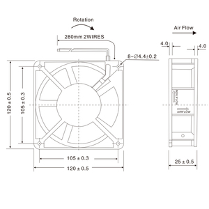 Động cơ điện 12025 AC 120x120x25mm 120mm trục quạt 110V <span class=keywords><strong>220V</strong></span> quạt làm mát - Product Image 6
