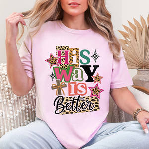 그의 방식이 더 좋다 DTF 전사 레트로 기독교 코켓 프레스 준비 완료 레오파드 성경 구절 트렌디 예수 아이언온 DTF 티셔츠용 - Product Image 3