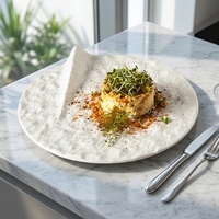 Assiettes et plats de buffet créatifs pour restaurant, couleur blanche, en céramique de roche, vaisselle en porcelaine, assiettes plates japonaises en céramique