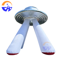 Ballon gonflable OVNI argenté avec lumières LED intégrées, thème scientifique spatial et extraterrestre, décoration pour événements et fêtes en extérieur