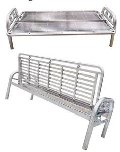 Divano Letto Trasformabile 2-in-1 in Acciaio Inox, Daybed Pieghevole in Metallo per Tutte le Stagioni per Uso Interno ed Esterno, Soggiorno e Giardino Moderno - Product Image 6