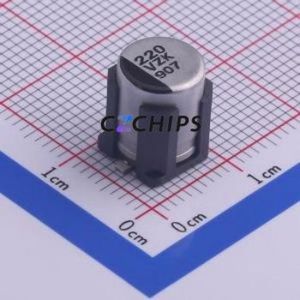 ตัวเก็บประจุแบบไฮบริดของเหลว-ของแข็ง EEHZK1V221UV อลูมิเนียมอิเล็กโทรไลต์ แบบ SMD, ขนาด D8xL10.5 มม. 220uF 20% 35V 4000 ชั่วโมง-125 ℃ - Product Image 1