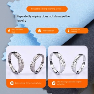 Paño de microfibra suave con logotipo personalizado de 8cm y 3,15 ", paño de limpieza de plata esterlina para pulir joyas de oro puro con óxido - Product Image 6
