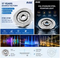 Professionnel IP68 RGB extérieur étanche étanche Jet d'eau 304 acier inoxydable Submersible LED fontaine sous-marine lumière
