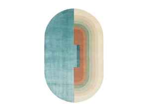 Tapis en laine et soie tufté à la main sur mesure de qualité supérieure, tapis jacquard moderne à poils moyens, poils bouclés, support en PVC - Product Image 3