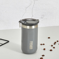 BORGE Tasse à café à double paroi personnalisée de 350ml/450ml Tasse à café en acier inoxydable Gobelets Tasse à lait thermique avec couvercle coulissant
