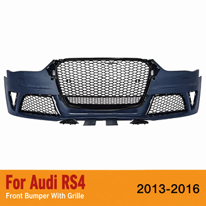 Pare-chocs avant style RS4 avec calandre pour <span class=keywords><strong>Audi</strong></span> A4 B8.5 2013-2016, kit de carrosserie de remplacement, pièces de modification automobile, pièces de rechange, stock US - Product Image 2