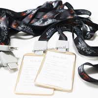 Porte-cartes de visite vertical personnalisé en aluminium avec cordon pour badges d'identification de bureau - Design métallique de luxe