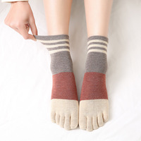 Calcetines de algodón individuales para mujer con separador de dedos, antibacterianos, antiolor, antipilling y transpirables