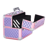 Boîte professionnelle de voyage pour les professionnels, diamant violet, tendance, cadeau de noël idéal pour les artistes et les cosmétiques, étui de maquillage rigide, livraison gratuite