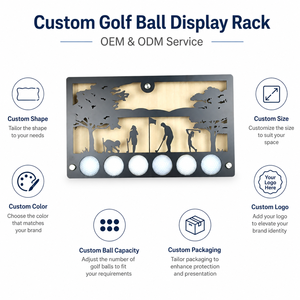 Support mural personnalisé en bois pour balles de golf – Décoration pour souvenirs de tournoi, cadeaux d'entreprise, clubs de golf, collection maison et bureau - Product Image 5