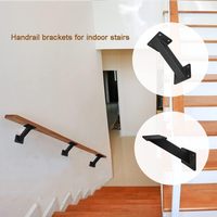 Kit de supports de main courante Étagère murale carrée en acier et métal robuste Main courante Rampe d'escalier Supports de main courante pour escalier