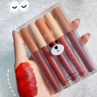 Ensemble de gloss à lèvres mats 5 couleurs, rouge à lèvres liquide velours longue tenue, anti-transfert, waterproof, kit de maquillage pour les lèvres
