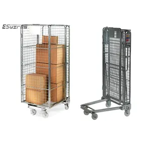 Cargo storage nestable folding a frame full security roll container for industry
