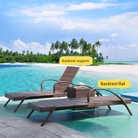 Chaise longue d'extérieur moderne et durable en fer, inclinable, design confortable, pliable, sans coussin, pour piscine, plage, terrasse, balcon