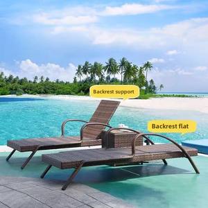 Chaise longue d'extérieur moderne et durable en fer avec design inclinable <span class=keywords><strong>confortable</strong></span> pour piscine, <span class=keywords><strong>lit</strong></span>, plage, terrasse, balcon et cour - Product Image 3