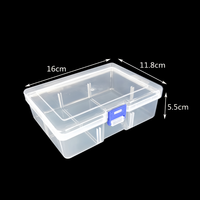 Boîte de rangement rectangulaire transparente en plastique PP, boîtes de haute qualité, vente en gros, contenants de rangement vides avec couvercles à charnières