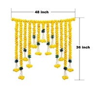 Bunga Marigold buatan Set Bandarwal String garland berat pintu gantung kristal Diwali untuk dekorasi Festival rumah