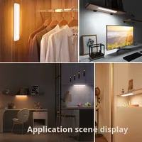 Lumière LED pour armoire Bande lumineuse d'entrée intelligente Capteur magnétique sans fil rechargeable pour corps humain Capteur de lumière pour armoire