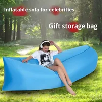 Matelas de lit de plage gonflable portable d'extérieur simple, canapé gonflable au design moderne pliable pour la sieste, le sommeil, les festivals de musique et le camping