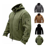 100% Polyester Chaud Doux Polaire Couleur Personnalisée logo Zip Complet Polaire Veste À Capuche pour Hommes