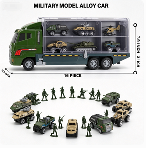 Camion militaire personnalisé avec figurines de soldats, mini-véhicule de combat en métal moulé sous pression dans un camion de transport - Product Image 3