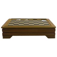 Ensemble de jeux de société classiques en bois massif 7-en-1 de luxe comprenant des jeux d'échecs Backgammon Dominos Checkers Dice Cribbage Card Games