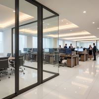 Cloison Modulaire Linéaire 84mm à Profil Plat : Mur Acoustique Élégant en Verre Simple pour Studios de Design et Espaces Commerciaux Haut de Gamme