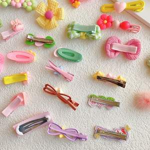 Élégantes pinces à <span class=keywords><strong>cheveux</strong></span> en tissu fleuri rose et vert <span class=keywords><strong>pour</strong></span> bébés filles, accessoires capillaires délicats et non-dommageants <span class=keywords><strong>pour</strong></span> enfants - Product Image 4